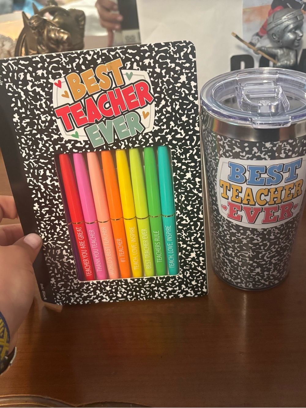 “Best Teacher Ever” Teacher Appreciation Week Gift Set - Tumbler and Markers Set